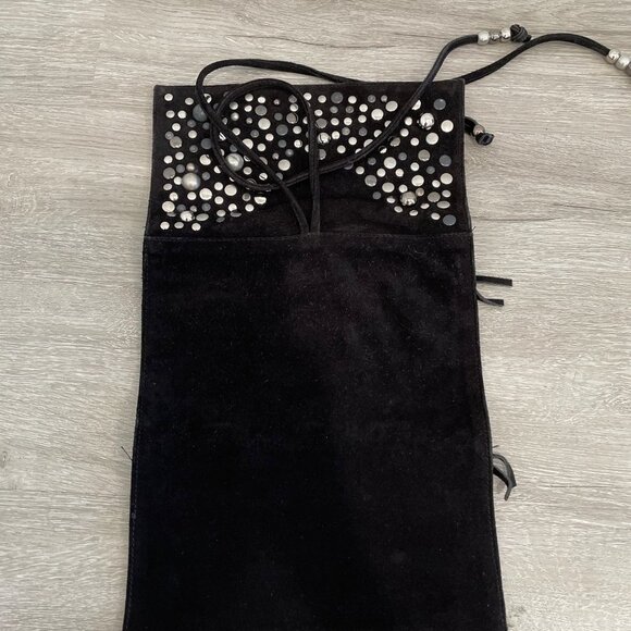 Sara Berman suede clutch Bag with 3 Compartments - Picture 9 of 11